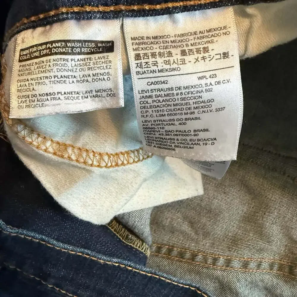 Levi's 513 Slim Straight Jeans Size 36x30 Dark Wash Denim
